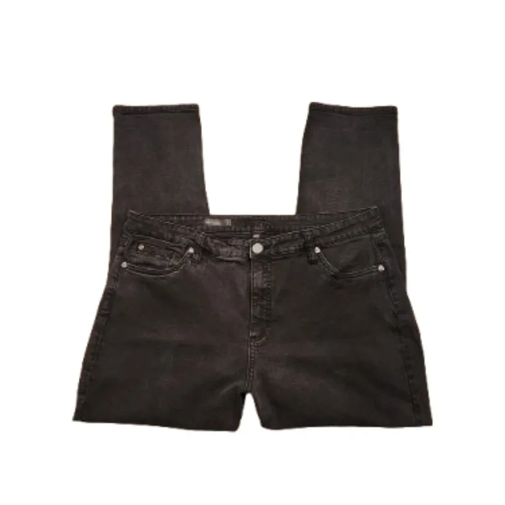 Kut from the Kloth Black Rinse High-Rise Katy Boyfriend Jeans Size: 20W